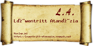 Löwentritt Atanázia névjegykártya